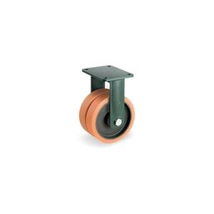 TELLURE ROTA - 638184 Vulkollan®Roues, centre en fonte, support fixe EEG HD-largeur des roues 50 + 50mm, ø 160 mm (Qté 2) - Product Image 1
