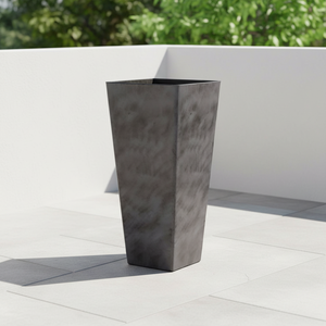 Betonoptik PP-Kunststoff-Pflanzgefäß, hoch, quadratisch, konisch, langlebig, leicht, Blumentopf, matt, mit Drainageloch für Haus und Garten - Product Image 4