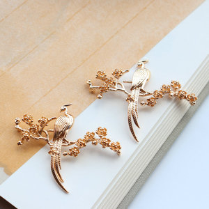 Jiny 3D Perche sur la branche d'oiseau de style ancien, en cuivre coulé couleur Paulownia, accessoire DIY pour la préservation des couleurs - Product Image 4