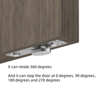 360 °   Charnière de porte rotative réglable, charnière dissimulée à fermeture automatique, charnière de porte pliante 3D robuste, charnière de pivot de porte dissimulée