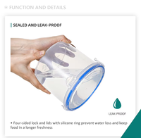 Récipient alimentaire rond transparent multifonction en plastique Boîte de rangement scellée pour la maison et la cuisine 3pcs Set