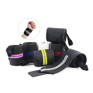 body building gym weight lifting boxing cross fit colorful elastic anti sprain wrist brace wraps wristband with wider thumb loop