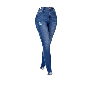 Jeans de Mujer con Botones, Cintura Alta, Pantalones de Mezclilla Clásicos de Cinco Bolsillos, Diseño de Herrajes Personalizados, Ropa de Mezclilla para Damas - Product Image 1