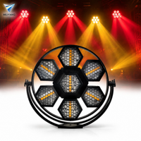 Équipement d'éclairage de scène professionnel avec 7 têtes LED COB RGB 3-en-1 dorées DMX 8CH/28CH 3Pin XLR pour le théâtre