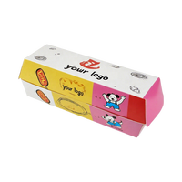 Boîte d'emballage en papier pour hot-dogs biodégradable, impression personnalisée en gros, gaufrage, matériaux recyclés pour les corn-dogs coréens