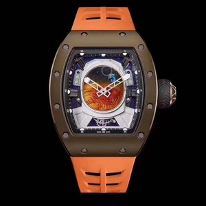 Reloj Mecánico de Alta Calidad con Movimiento Automático Resistente al Agua, Color Naranja, Nuevo Diseño Planetario - Product Image 1