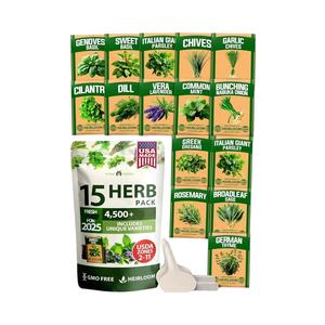 Zelfgekweekte 15 Kruidenpakket 4,500 Niet-Gmo-Erfstuk Voor Binnen Buitenshuis Hydrocultuur Tuinieren Extra Grote Variëteit Tuinieren - Product Image 1