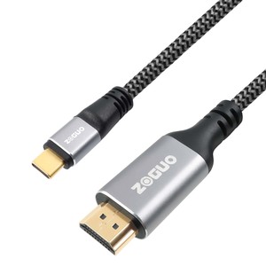 Câble USB <span class=keywords><strong>vers</strong></span> <span class=keywords><strong>HDMI</strong></span> 4K 60Hz, coque en aluminium, nylon tressé, convertisseur <span class=keywords><strong>HDMI</strong></span> <span class=keywords><strong>vers</strong></span> Type C, <span class=keywords><strong>Thunderbolt</strong></span> <span class=keywords><strong>4</strong></span>/3 <span class=keywords><strong>vers</strong></span> <span class=keywords><strong>HDMI</strong></span> pour projecteur audio - Product Image 1
