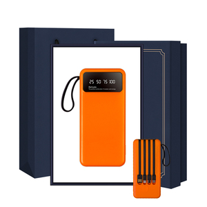 Practical Small Gift Four-Port Power Bank with Four Cables Daily Use Corporate Promotional Gift Set for Christmas Advertising