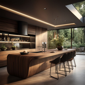 Nhà bếp nhà sản xuất thiết kế hiện đại tủ bếp tùy chỉnh melamine MDF ván ép tủ bếp - Product Image 1