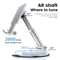 Support de téléphone portable réglable en hauteur, flexible, portable, pliable, rotatif à 360°, en alliage d'aluminium ABS, pour iPad, tablettes, usage domestique