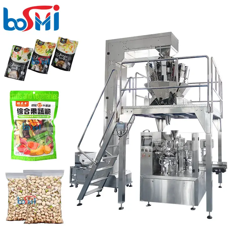 Snack sugar salt rice stand up ziplock bag Zipper Pouch Packing Machine chips coffee beans nuts candy doypack packing machine