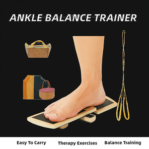Planche d'équilibre pour la cheville (bois) – Renforceur de pieds, entraîneur pour entorses de la cheville, exercices de stabilité, physiothérapie, fasciite plantaire - Product Image 2