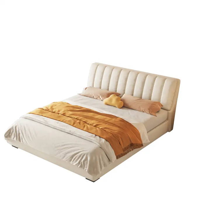 Cama King Size de lujo moderna, diseños de cajas de madera, modelos Queen, marco de cama multifuncional, camas enfundadas