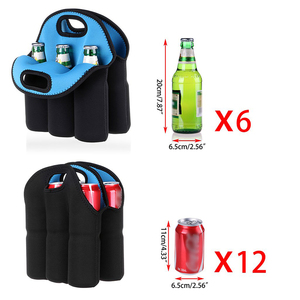 Bán Buôn Rắn Màu Đen Sáu Gói Có Thể Mát Túi Neoprene Bia Chai Tay Áo Màu Xanh Rượu Vang Chai Tay Áo Tàu Sân Bay Và Rượu Vang Thủy Tinh Chủ - Product Image 6
