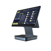 Pantalla táctil Android de pantalla ancha de 15,6 ", pantalla Dual HD, caja registradora POS para restaurante, tienda de café minorista