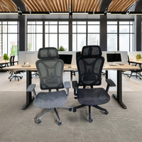 Chaise de bureau ergonomique moderne avec accoudoirs 3D, dossier en cuir PU, tissu, hauteur réglable, structure en acier inoxydable – Confortable pour les professionnels actifs