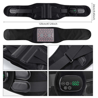 Ceinture de massage électrique sans fil Eveekon pour soulager les douleurs musculaires du dos, ceinture de massage chauffante pour la taille avec luminothérapie et vibrations