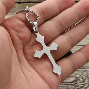 Stainless Steel <b>Cross</b> Pendant Necklace Unisex Fashion Jewelry Gift - Product Image 4