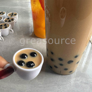 Accessoires miniatures pour maison de poupée, modèles d'aliments réalistes, mini-tasses à café, décoration, artisanat DIY, présentoir de thé aux perles, joie - Product Image 4