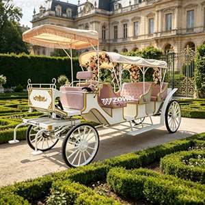 Carroza Eléctrica Turística de 4 Ruedas con Batería, Estilo Vintage, para Parques, Lugares Turísticos y Ceremonias de Boda - Product Image 1