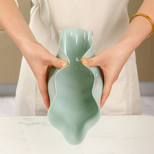 Modern Ruffled <b>Edge</b> Fruit Plate <b>Plastic</b> Serving Bowl For Kitchen Party Snack Display - Product Image 4