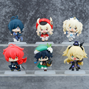 6ชิ้น/ล็อต <span class=keywords><strong>Genshin</strong></span> ผลกระทบตุ๊กตาตกแต่งรถพีวีซีของเล่นรุ่นอะนิเมะตัวเลขการกระทำ - Product Image 5