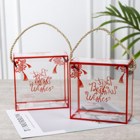 Boîte-cadeau en plastique d'acétate doré transparent PET transparent PVC conception personnalisée pliable OEM ODM emballage de mariage pour bonbons PET transparent