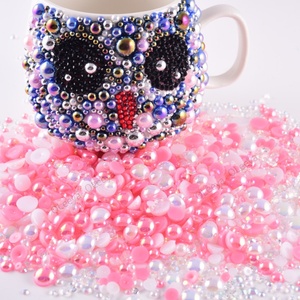 Oleeya Lots en gros de décorations pour vêtements en résine, strass et perles, et de pierres à ongles scintillantes à coller (flatback) pour le bricolage - Product Image 3
