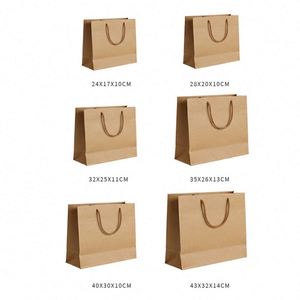 LH Custom Size Aseptic <b>Biodegradable</b> Eco-Friendly Durable Brown Kraft <b>Paper</b> Bags Cotton Rope Handles for Wedding Gift Shopping - Product Image 3