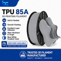 Filament d'impression 3D TPU 85A ultra souple Becreative OEM Private Label 1,75 mm Bobine de 1 kg 0,02 mm Flexible pour moulage direct