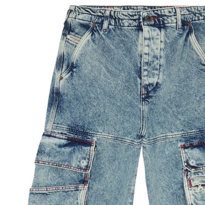 กางเกงคาร์โก้หลายกระเป๋า ทรงหลวม เอวสูง กางเกงยีนส์ทรงแบ็กกี้ ผู้หญิง กางเกงยีนส์ขาตรง กางเกงคาร์โก้ผู้หญิง กางเกงยีนส์เดนิม - Product Image 6