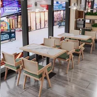 Ensemble de table et de chaises de salle à manger modernes en bois massif pour cafés, restaurants et hôtels