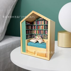 <b>Mini</b> Bookshelf Study Room <b>Desk</b> Decor With 200 Miniature Books For Decompression Back To School Office Accessory - Product Image 2