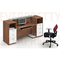 Bureau moderne Mobilier de salon de beauté Bureau de réception en bois d'occasion Bureau de réception de salon avec tiroir et armoire à vendre