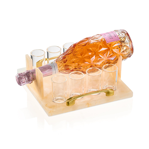 Juego de Copas de Vino y Vasos de Chupito de Acrílico de Lujo con Asa Dorada para Exhibición, Mesa Judaica, Shabbat, Rosh, Festividades - Product Image 2