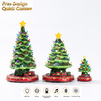 Weihnachtsbaum-Deko - Drehbarer, wiederaufladbarer Bluetooth-Musiklichter mit KI-Smart-Chip, Tischdekoration, Weihnachtsgeschenk für Zuhause und Partys