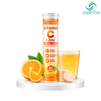 Tablet Effervecent Vitamin C Plus Zinc 1000mg Rasa Jeruk 20 Tablet, OEM/ODM, Dukungan Imunitas, Label Pribadi