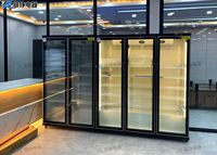 Vitrine réfrigérée pour boissons avec porte en verre, personnalisable, refroidie par air, équipement de réfrigération pour boissons, fabriqué par YINZHENG