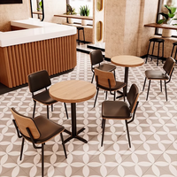 Mobilier moderne de luxe en bois table et chaises de restaurant personnalisées ensemble de canapé de café vente en gros pour une application de café