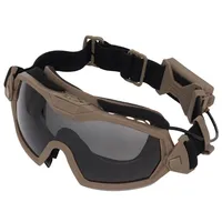 Lunettes tactiques anti-buée, lunettes de protection pour le ski, l'airsoft, le CS, transparentes, noires, 2 lentilles, lunettes anti-poussière pour le motocross avec micro-ventilateur