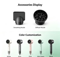 Sèche-cheveux électrique ionique haute vitesse pour la maison et l'hôtel, 5 modes d'utilisation, contrôle tactile intelligent, écran TFT, moteur BLDC, protection de sécurité