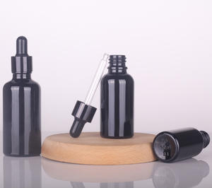 5ml 10ml 30ml 50ml 100ml cosmetici vetro nero contagocce flacone per olio essenziale - Product Image 4