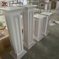ZKAI Colonnes romaines classiques en PVC blanc sculpté, socle cylindrique blanc, support à dessert, support à fleurs pour mariages, événements, fêtes