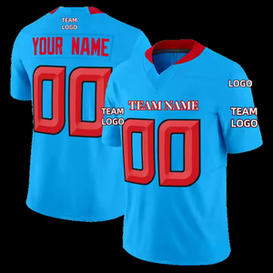 2025 नई थोक जर्सी हूस्टन टीम खेल टी-शर्ट नौसेना सफेद लाल यूनिसेक्स कस्टम कढ़ाई अमेरिकी फुटबॉल जर्सी - Product Image 2