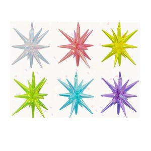 Globos de Aluminio Iridiscentes en Forma de Estrella Explosiva de 22 y 27 Pulgadas, Globos en Forma de Gota de Agua para Decoración de Fiestas y Festivales - Product Image 1