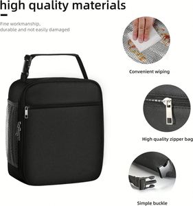 <b>Insulated</b> Aluminum Foil Eco-Friendly <b>Lunch</b> <b>Box</b> Bag for Men/Women Foldable Waterproof Cooler Zipper Closure Geometric Pattern - Product Image 2