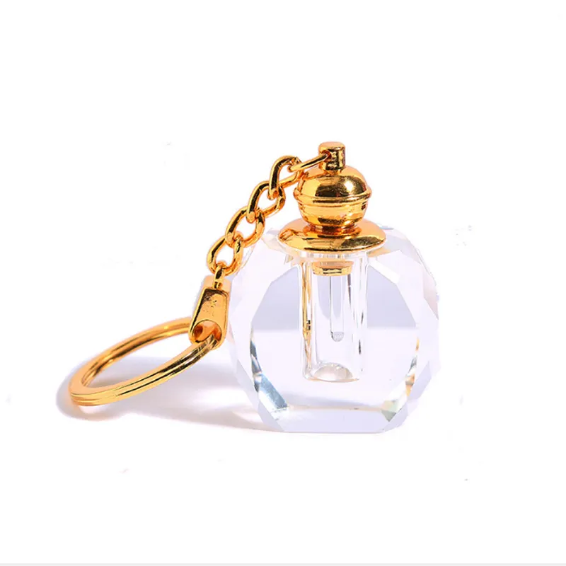 New 1ml crystal keychain oil bottle Arabian essential bottle glass portable stick perfume bottle