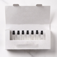 Kit de découverte de parfum personnalisé vide, boîte d'échantillons de parfum, gaufrage pour sérum de soin de la peau, parfum, flacons compte-gouttes atomiseurs de 2 ml/5 ml