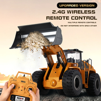 Cargadora de Ruedas a Control Remoto Escala 1/14, Vehículo de Construcción de 24 Canales, Tractor de Construcción, Juguete Bulldozer Metálico 2.4G, Huina 1583